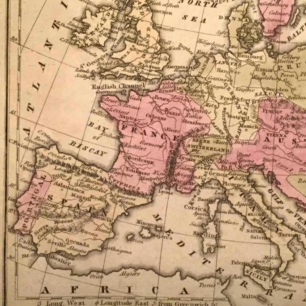 Antique Original Hand Colored Map - 1830 - Europe - Engraving - Picture 4 of 7